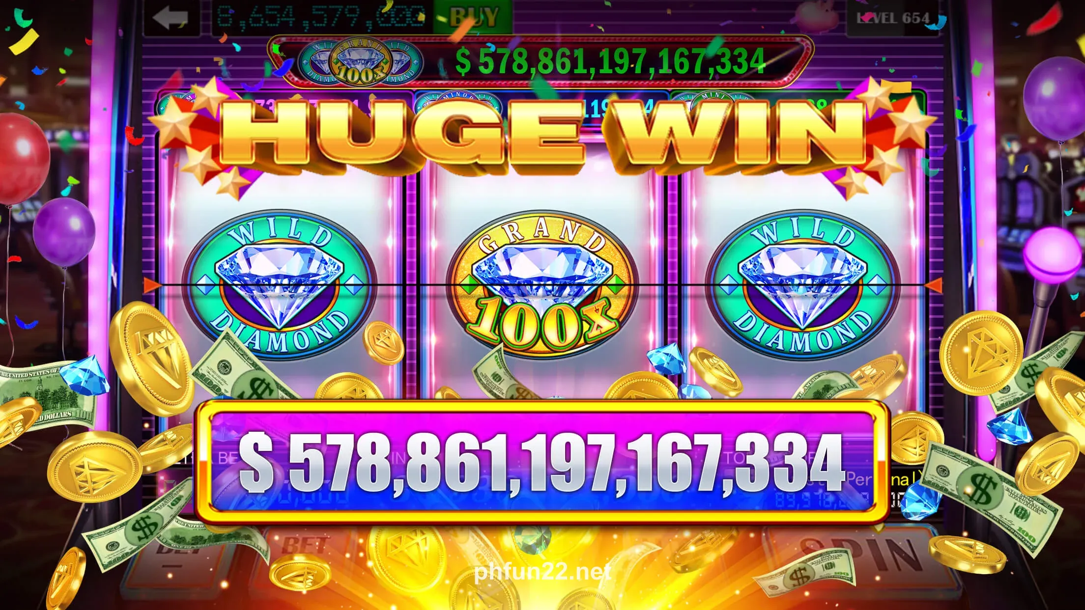 PhFun premium slot games on mobile